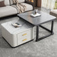 Modern Square Stone Coffee Table with Drawers 2 Nesting Cocktail Table Set Clearhalo 'Coffee & Accent Tables' 'Coffee Tables' 'coffee_tables' 'furn' 'furn_coffee_tables' 'Furniture' 'Living Room Furniture' 7131551
