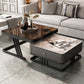 Frame Coffee Table Slate Top Coffee Cocktail Table with Storage Drawers Clearhalo 'Coffee & Accent Tables' 'Coffee Tables' 'coffee_tables' 'furn' 'furn_coffee_tables' 'Furniture' 'Living Room Furniture' 7131565