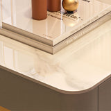 Frame Coffee Table Slate/Glass Top Coffee or End Table with Drawer Clearhalo 'Coffee & Accent Tables' 'Coffee Tables' 'coffee_tables' 'furn' 'furn_coffee_tables' 'Furniture' 'Living Room Furniture' 7131647