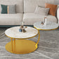 Contemporary Coffee Table Round Stone Top Extendable Coffee Cocktail Table Clearhalo 'Coffee & Accent Tables' 'Coffee Tables' 'coffee_tables' 'furn' 'furn_coffee_tables' 'Furniture' 'Living Room Furniture' 7131653