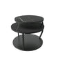 Contemporary Coffee Table Round Stone Top Extendable Coffee Cocktail Table Black Black Clearhalo 'Coffee & Accent Tables' 'Coffee Tables' 'coffee_tables' 'furn' 'furn_coffee_tables' 'Furniture' 'Living Room Furniture' 7131654