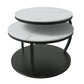 Contemporary Coffee Table Round Stone Top Extendable Coffee Cocktail Table Clearhalo 'Coffee & Accent Tables' 'Coffee Tables' 'coffee_tables' 'furn' 'furn_coffee_tables' 'Furniture' 'Living Room Furniture' 7131662