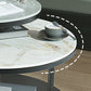 Contemporary Coffee Table Round Stone Top Extendable Coffee Cocktail Table Clearhalo 'Coffee & Accent Tables' 'Coffee Tables' 'coffee_tables' 'furn' 'furn_coffee_tables' 'Furniture' 'Living Room Furniture' 7131666