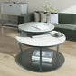 Contemporary Coffee Table Round Stone Top Extendable Coffee Cocktail Table Clearhalo 'Coffee & Accent Tables' 'Coffee Tables' 'coffee_tables' 'furn' 'furn_coffee_tables' 'Furniture' 'Living Room Furniture' 7131671