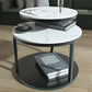 Contemporary Coffee Table Round Stone Top Extendable Coffee Cocktail Table Clearhalo 'Coffee & Accent Tables' 'Coffee Tables' 'coffee_tables' 'furn' 'furn_coffee_tables' 'Furniture' 'Living Room Furniture' 7131672