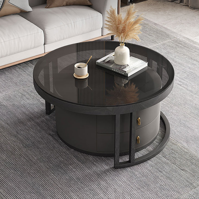 Round Nesting Coffee Table Set Frame Modern Storage Coffee Table Clearhalo 'Coffee & Accent Tables' 'Coffee Tables' 'coffee_tables' 'furn' 'furn_coffee_tables' 'Furniture' 'Living Room Furniture' 7131689