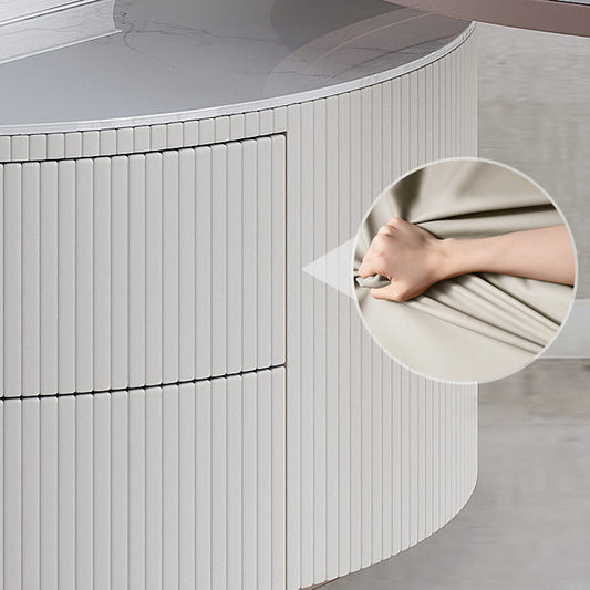 Glam Nesting Coffee Table Set Drum Round Slate Coffee Table with Drawers Clearhalo 'Coffee & Accent Tables' 'Coffee Tables' 'coffee_tables' 'furn' 'furn_coffee_tables' 'Furniture' 'Living Room Furniture' 7131718