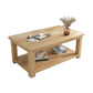 Contemporary Solid Wood Coffee Table Rectangle 4 Legs Coffee Cocktail Table Natural Shelves Included Clearhalo 'Coffee & Accent Tables' 'Coffee Tables' 'coffee_tables' 'furn' 'furn_coffee_tables' 'Furniture' 'Living Room Furniture' 7131736
