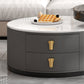 Modern Round Glass Cocktail Table Set Iron Frame Coffee Table with Drawers Clearhalo 'Coffee & Accent Tables' 'Coffee Tables' 'coffee_tables' 'furn' 'furn_coffee_tables' 'Furniture' 'Living Room Furniture' 7131893