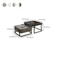 Modern 2 Nesting Glass Coffee Table Set Steel Frame Base 1 - Drawer Cocktail Table Clearhalo 'Coffee & Accent Tables' 'Coffee Tables' 'coffee_tables' 'furn' 'furn_coffee_tables' 'Furniture' 'Living Room Furniture' 7131925