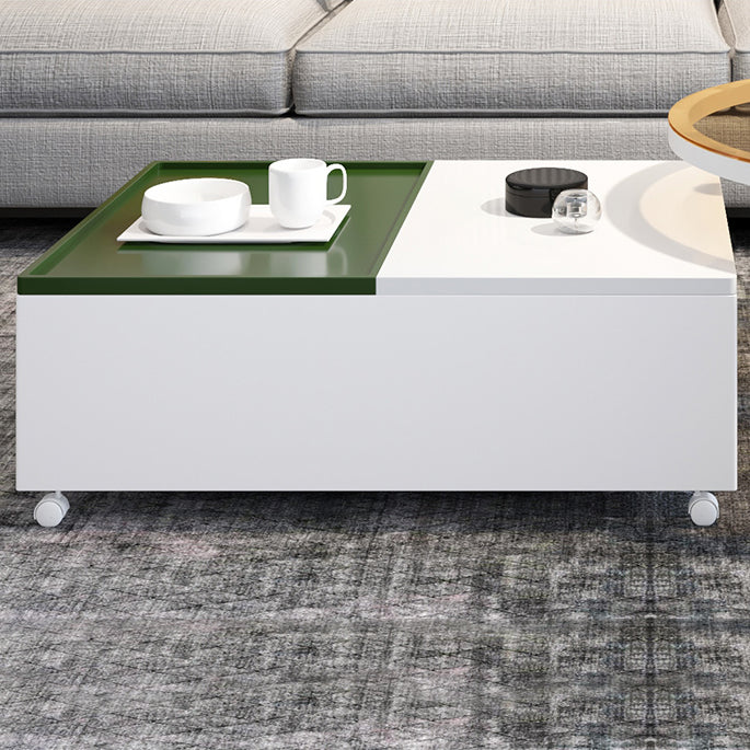 Modern 2 Nesting Coffee Table Set 31.5" W Glass & Wood Cocktail Table with Storage Clearhalo 'Coffee & Accent Tables' 'Coffee Tables' 'coffee_tables' 'furn' 'furn_coffee_tables' 'Furniture' 'Living Room Furniture' 7131950