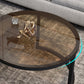 Modern 2 Nesting Coffee Table Set 31.5" W Glass & Wood Cocktail Table with Storage Clearhalo 'Coffee & Accent Tables' 'Coffee Tables' 'coffee_tables' 'furn' 'furn_coffee_tables' 'Furniture' 'Living Room Furniture' 7131954