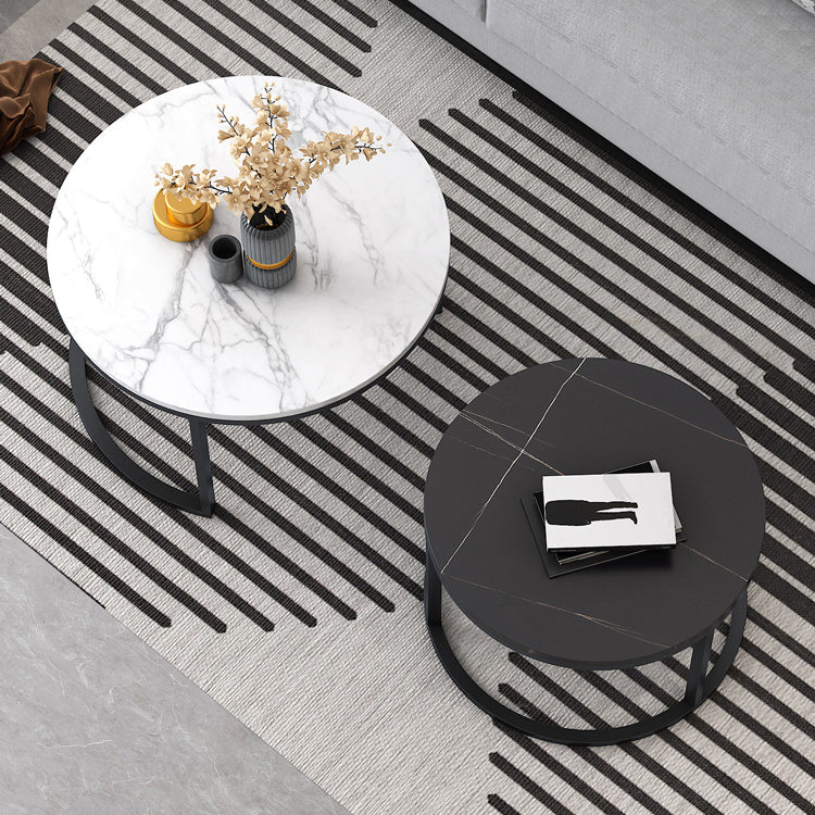 Frame Cocktail Table Slate Top Coffee or End Table with Storage Drawers
