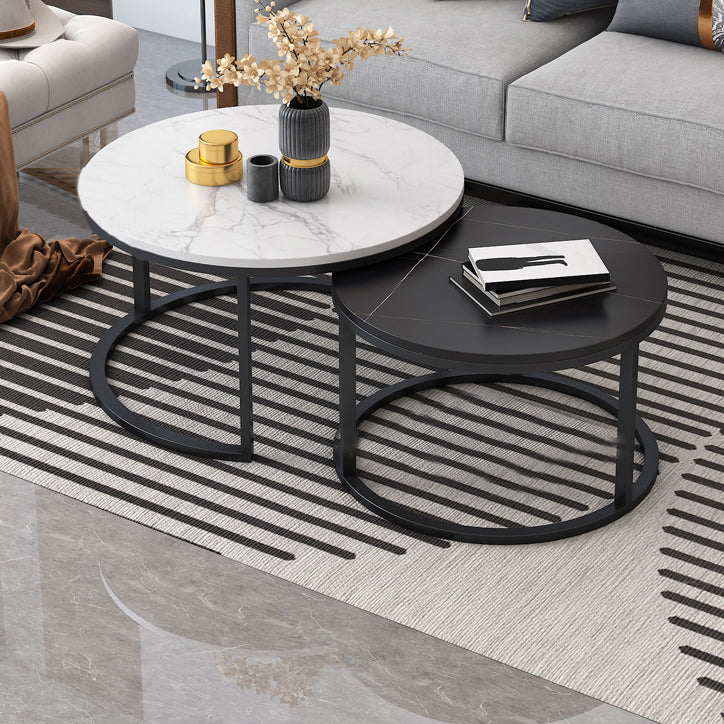 Frame Cocktail Table Slate Top Coffee or End Table with Storage Drawers