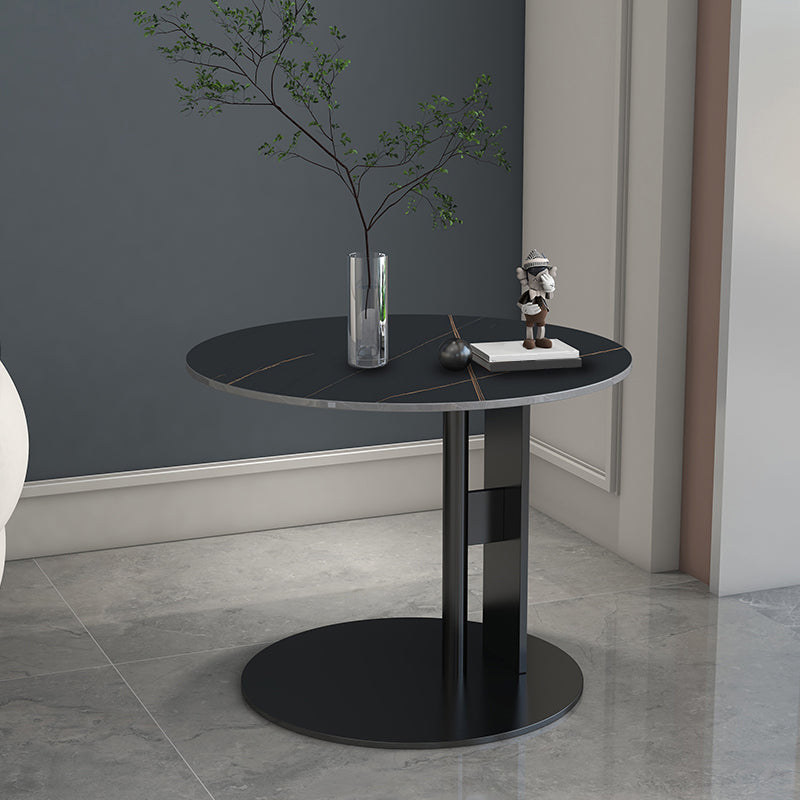 Pedestal Cocktail Table Contemporary Slate Top Coffee or End Table