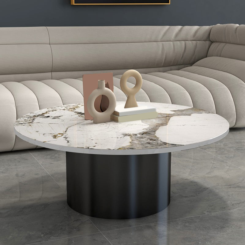 Pedestal Cocktail Table Contemporary Slate Top Coffee or End Table