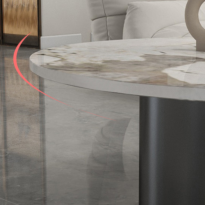 Pedestal Cocktail Table Contemporary Slate Top Coffee or End Table