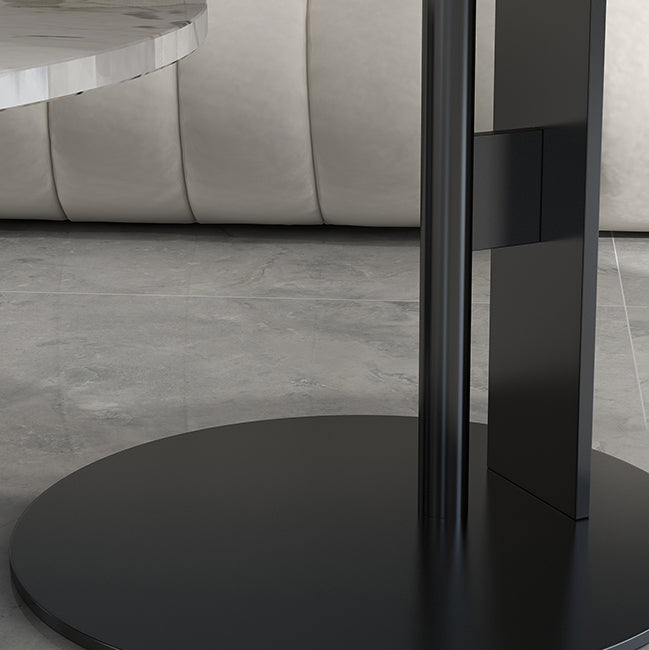 Pedestal Cocktail Table Contemporary Slate Top Coffee or End Table