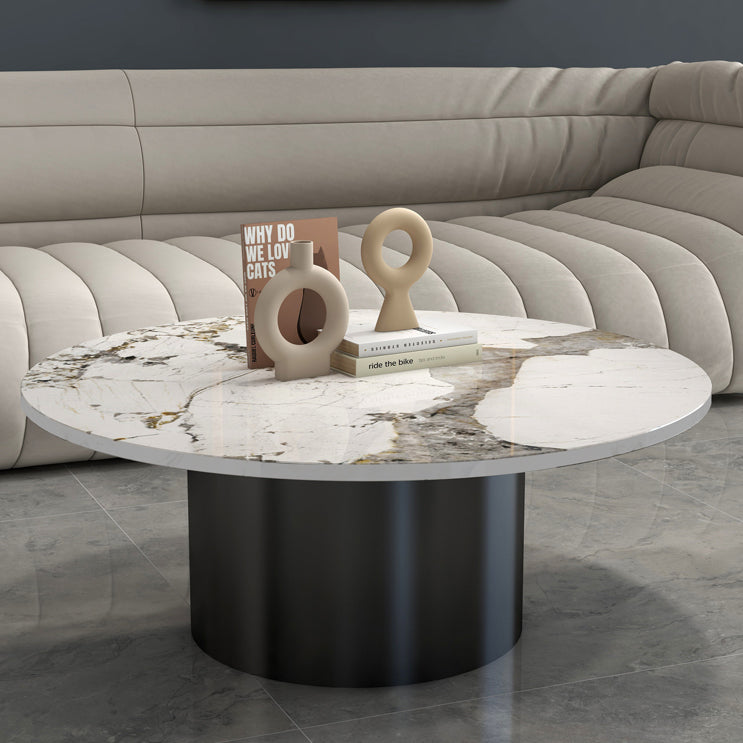 Pedestal Cocktail Table Contemporary Slate Top Coffee or End Table