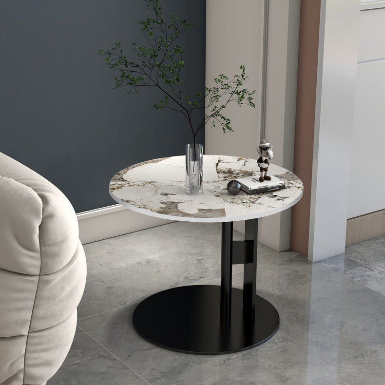 Pedestal Cocktail Table Contemporary Slate Top Coffee or End Table