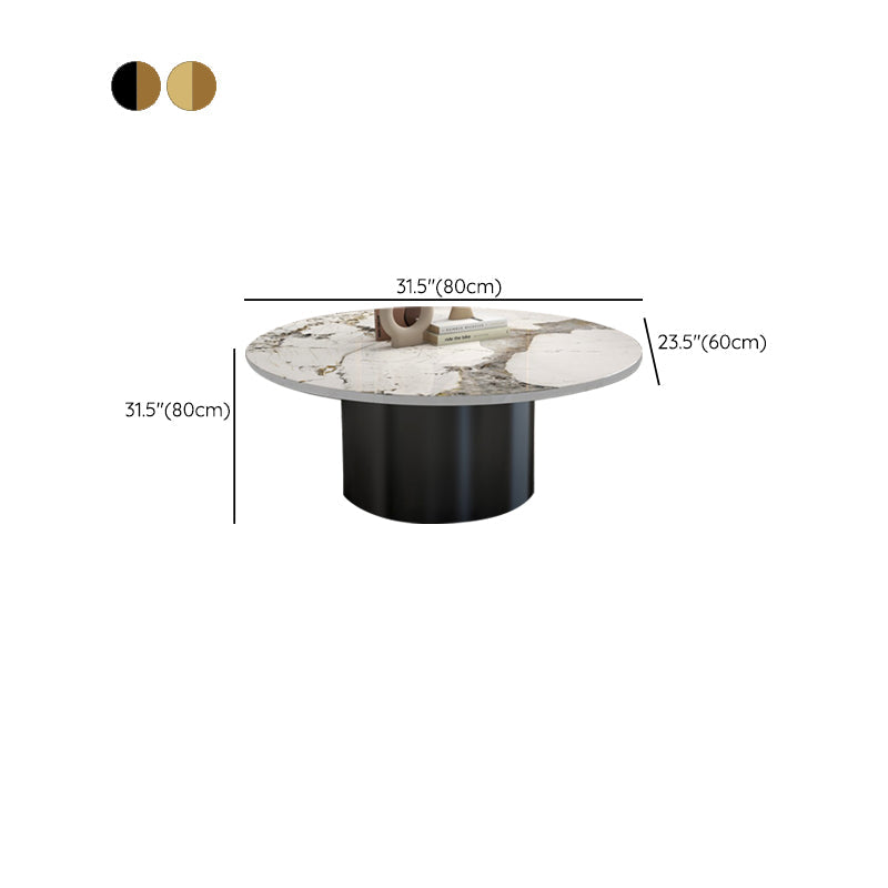 Pedestal Cocktail Table Contemporary Slate Top Coffee or End Table