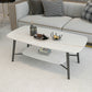 Table basse rectangulaire en ardoise, 4 pieds, 1 table de cocktail simple avec étagère de rangement
