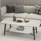 Table basse rectangulaire en ardoise, 4 pieds, 1 table de cocktail simple avec étagère de rangement