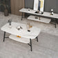 Table basse rectangulaire en ardoise, 4 pieds, 1 table de cocktail simple avec étagère de rangement