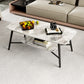 Table basse rectangulaire en ardoise, 4 pieds, 1 table de cocktail simple avec étagère de rangement