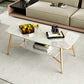 Table basse rectangulaire en ardoise, 4 pieds, 1 table de cocktail simple avec étagère de rangement