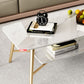 Table basse rectangulaire en ardoise, 4 pieds, 1 table de cocktail simple avec étagère de rangement