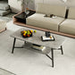 Table basse rectangulaire en ardoise, 4 pieds, 1 table de cocktail simple avec étagère de rangement