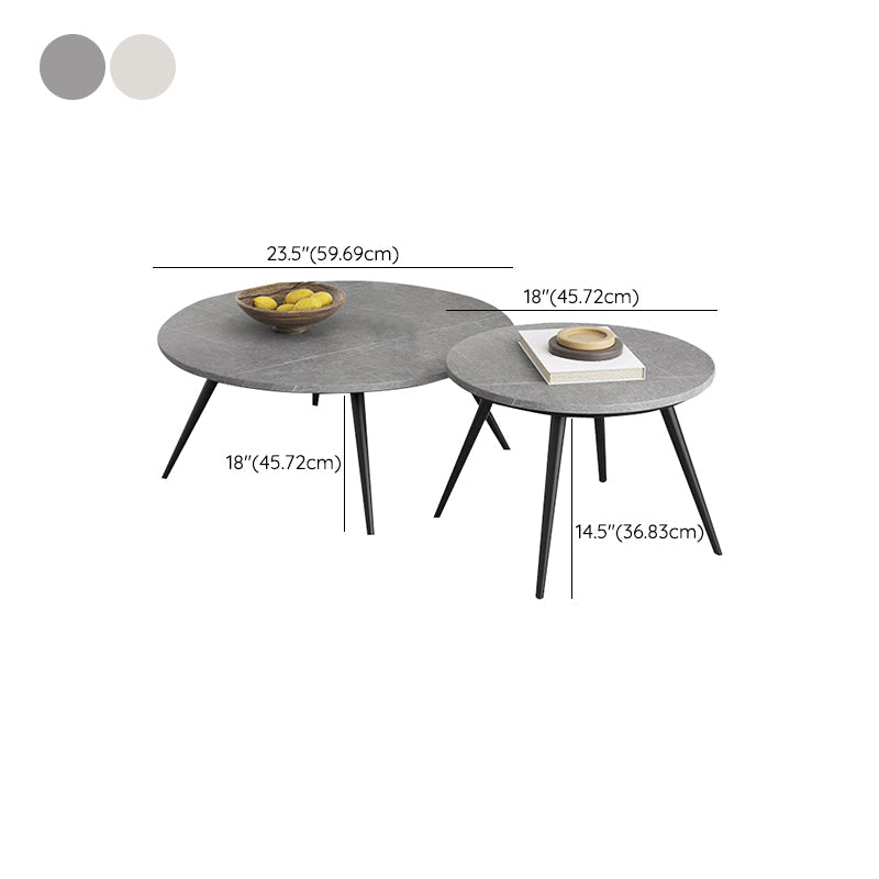 Slate Coffee Table Set Contemporary 4 Legs Coffee Cocktail Table Clearhalo 'Coffee & Accent Tables' 'Coffee Tables' 'coffee_tables' 'furn' 'furn_coffee_tables' 'Furniture' 'Living Room Furniture' 7132110