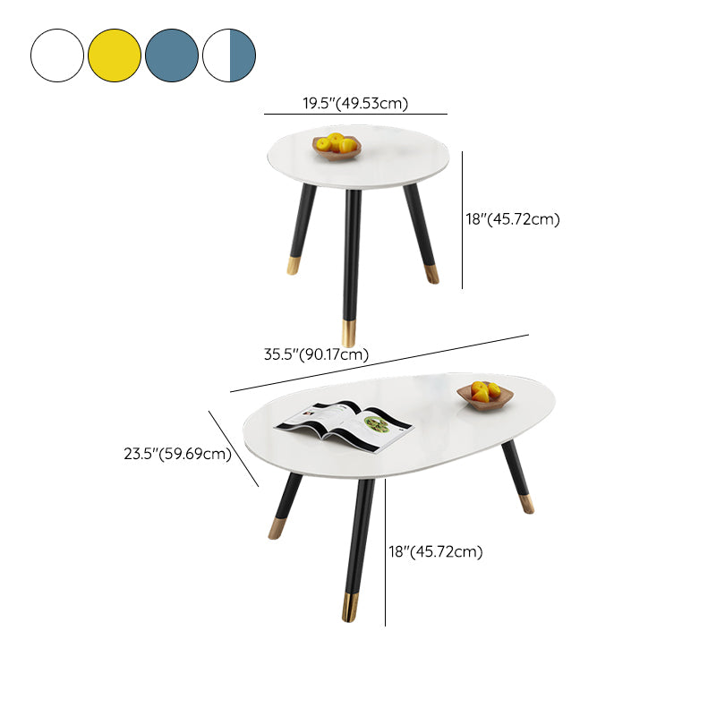 Ensemble de table basse contemporaine sans table basse en bois à 3 pieds pénibles