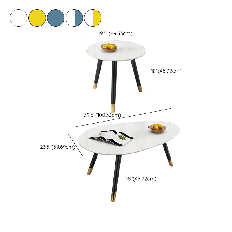 Ensemble de table basse contemporaine sans table basse en bois à 3 pieds pénibles