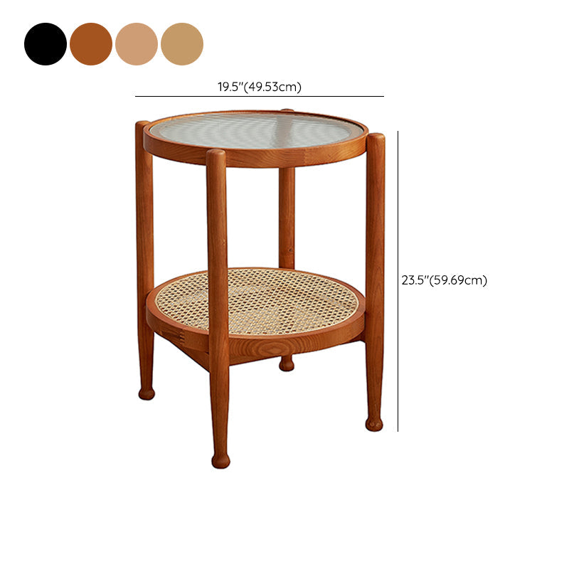 4 Legs Tropical Glass Coffee Table No Distressing Bunching Tables with Shelf Clearhalo 'Coffee & Accent Tables' 'Coffee Tables' 'coffee_tables' 'furn' 'furn_coffee_tables' 'Furniture' 'Living Room Furniture' 7132285