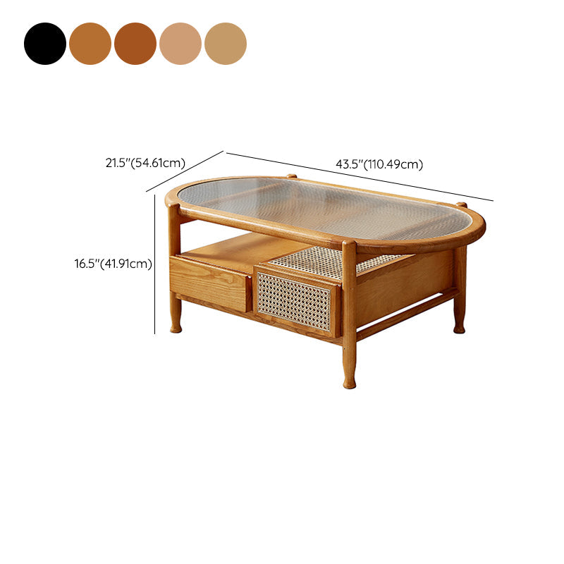 4 Legs Tropical Glass Coffee Table No Distressing Bunching Tables with Shelf Clearhalo 'Coffee & Accent Tables' 'Coffee Tables' 'coffee_tables' 'furn' 'furn_coffee_tables' 'Furniture' 'Living Room Furniture' 7132287
