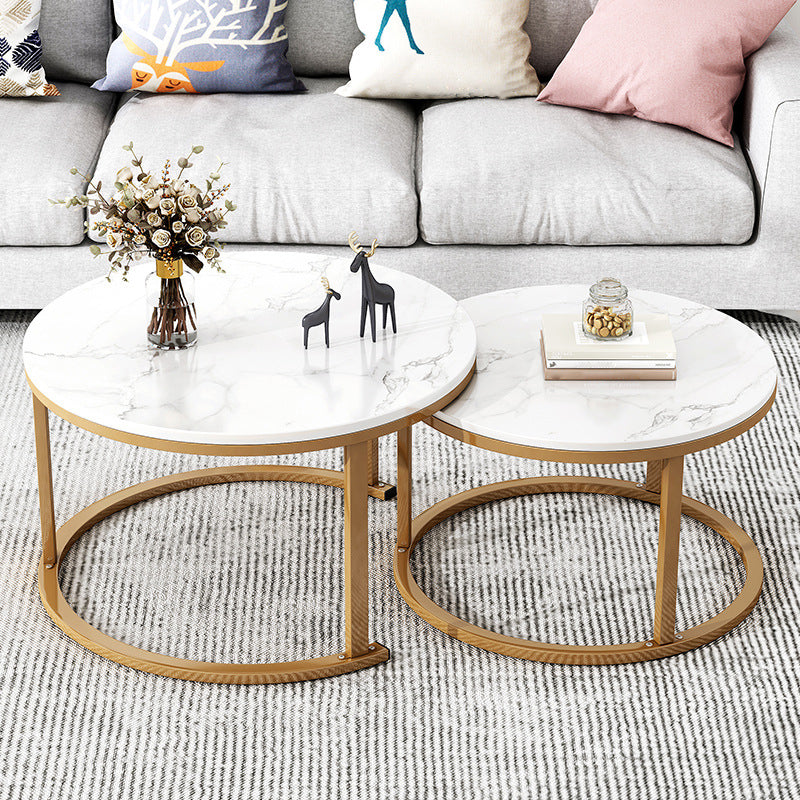 Table basse gigogne ronde en ardoise Frame 2 pièces