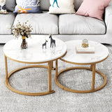 Frame 2 Piece Bunching Tables Slate Round Nesting Coffee Table