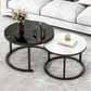 Table basse gigogne ronde en ardoise Frame 2 pièces