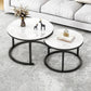 Table basse gigogne ronde en ardoise Frame 2 pièces