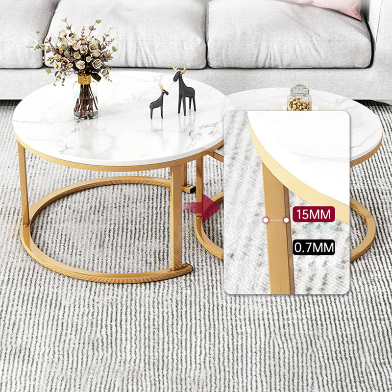 Table basse gigogne ronde en ardoise Frame 2 pièces