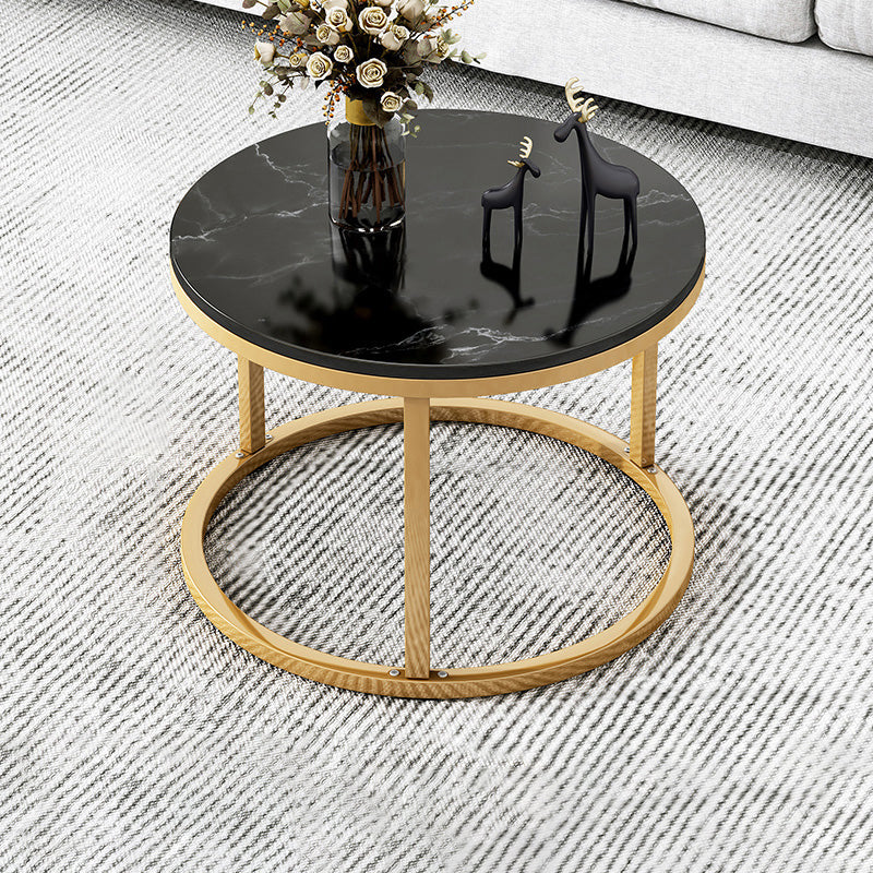 Table basse gigogne ronde en ardoise Frame 2 pièces