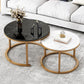 Table basse gigogne ronde en ardoise Frame 2 pièces