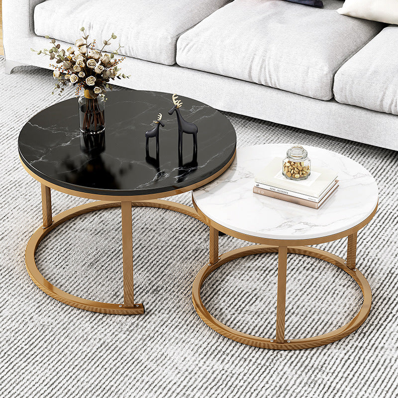 Table basse gigogne ronde en ardoise Frame 2 pièces