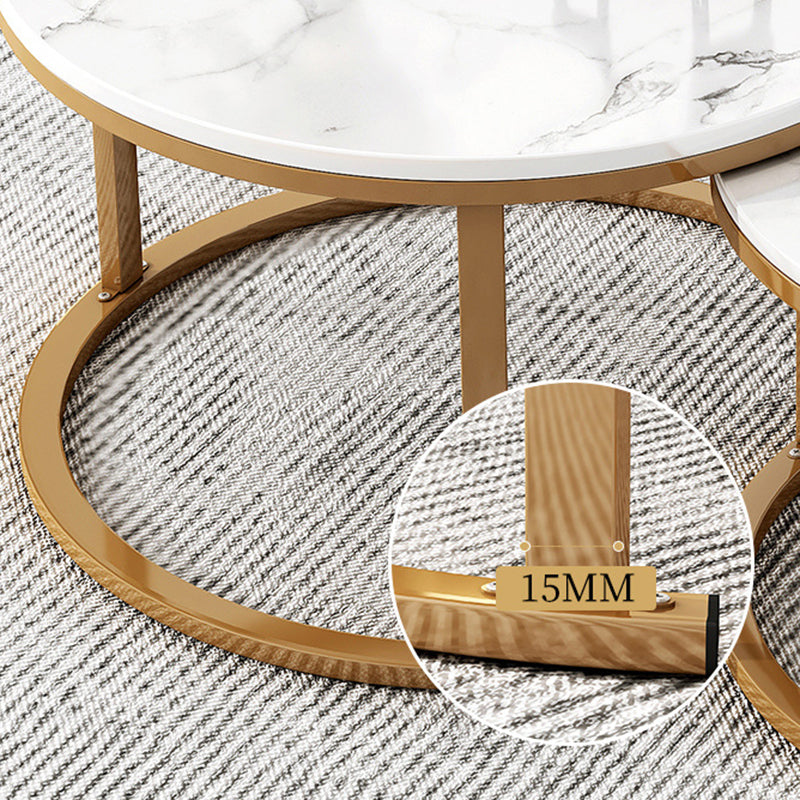 Table basse gigogne ronde en ardoise Frame 2 pièces