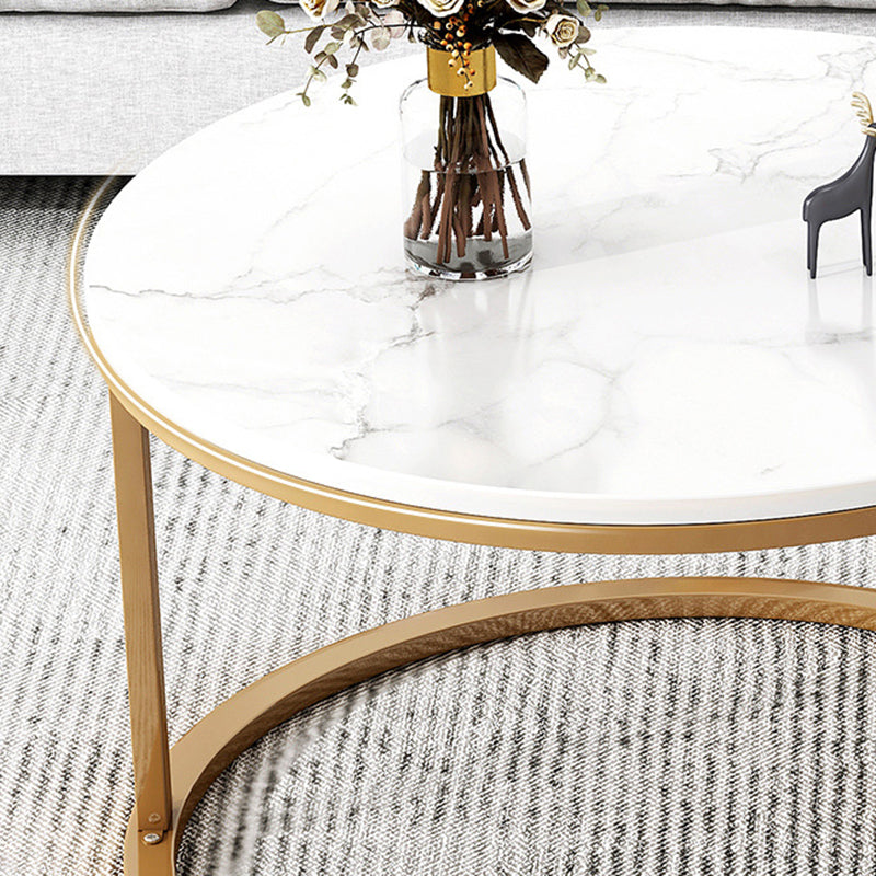 Table basse gigogne ronde en ardoise Frame 2 pièces
