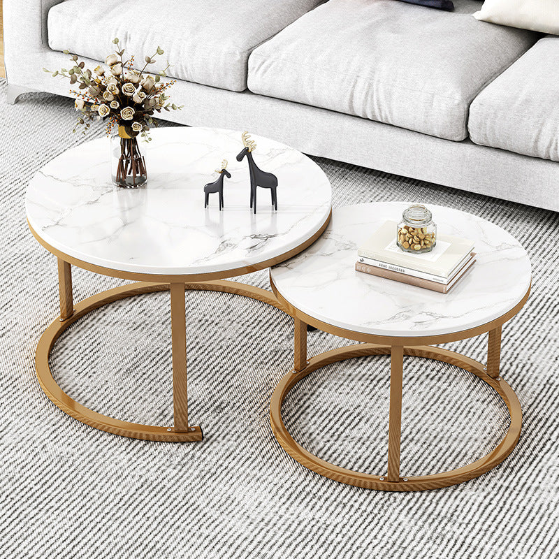Table basse gigogne ronde en ardoise Frame 2 pièces