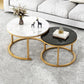 Table basse gigogne ronde en ardoise Frame 2 pièces