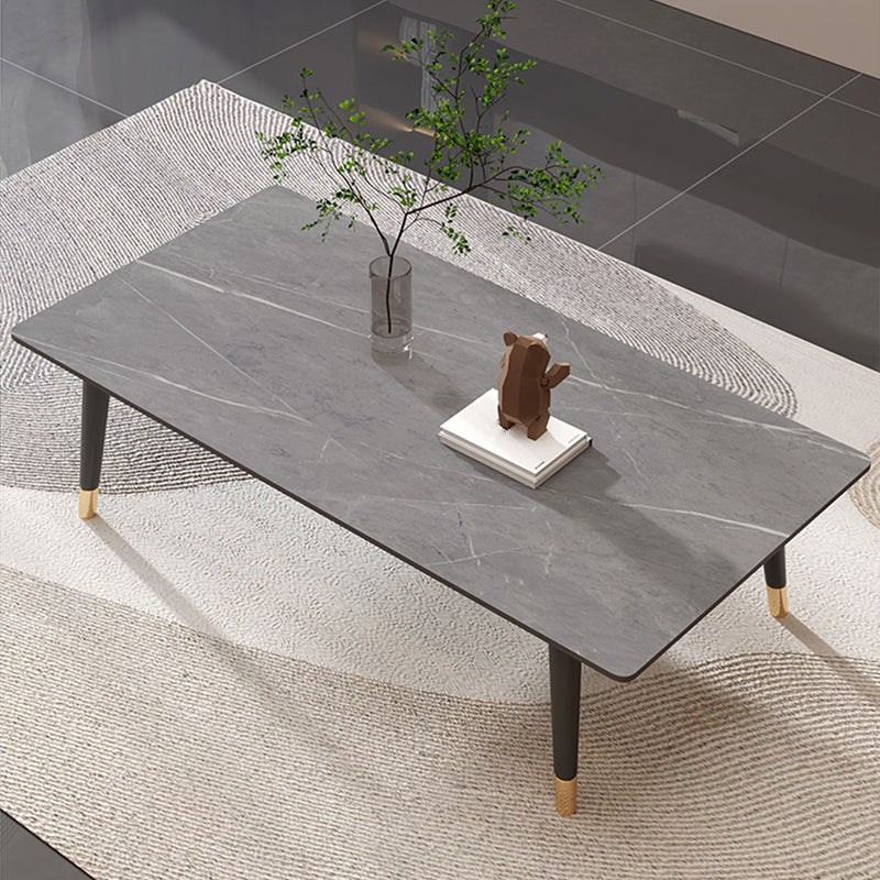 Einzel-Couchtisch mit 4 Beinen, moderner rechteckiger Couchtisch aus Schiefer